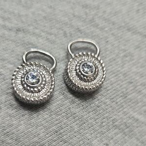 Elegant Silver Earrings with Crystal Accents